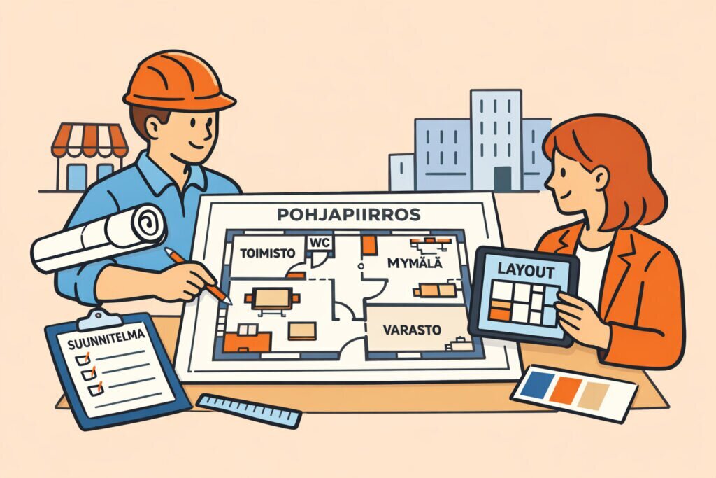 Liiketilan pohjapiirros – näin suunnittelet tehokkaan layoutin